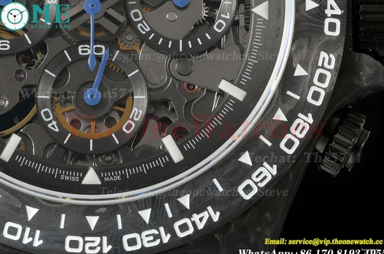 Daytona Carbon Black Diw Dial NY Skeleton N6F DD4801 40mm 0424